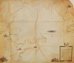 Pani 1288 fol. 1 Polarna zorza polarna ze „Zbioru holenderskich map morskich”